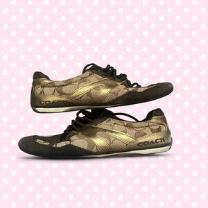 Coach Women's Brown and Gold Trainers